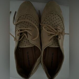 Mossimo Supply Co. Tan Suede Perforated Oxford Shoes